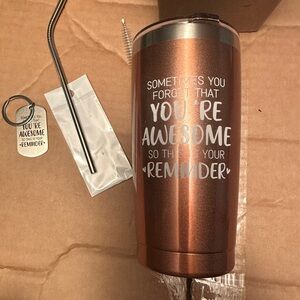 Travel Tumbler with Straw & Keychain